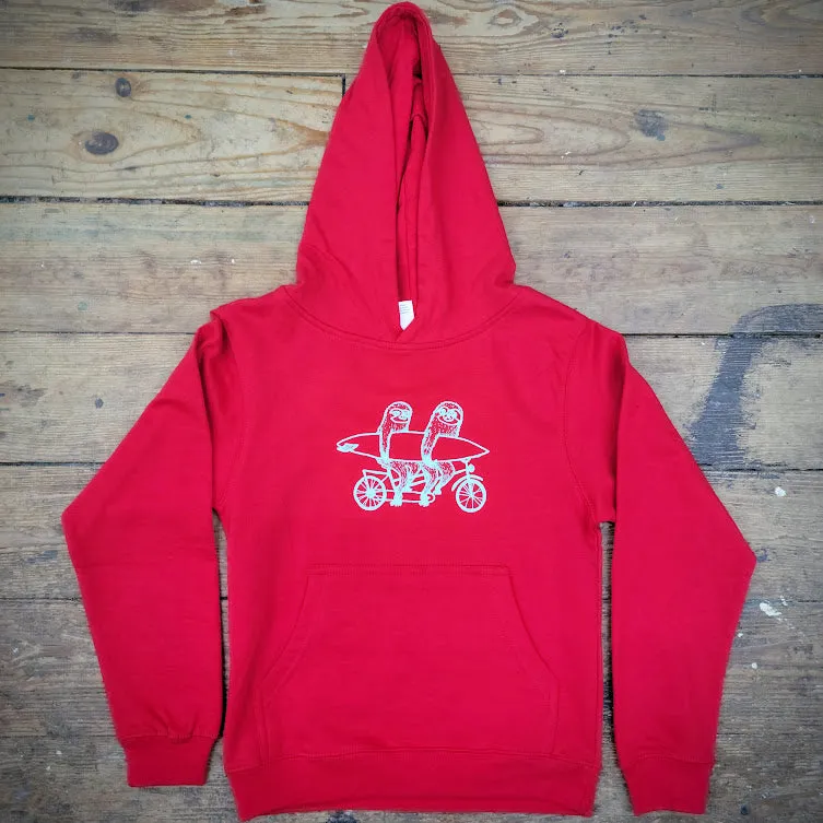 Sloths on Tandem Kids Pullover Hoodie