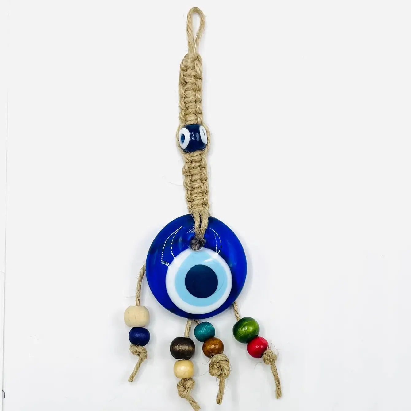 Small Evil Eye Rope Hanging Decor: Handmade Charm