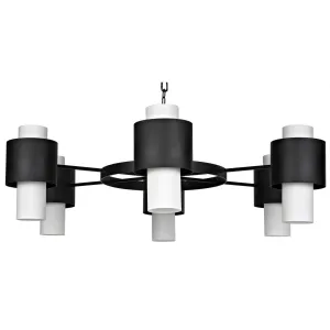 Socrates Chandelier, Steel with Black Finish