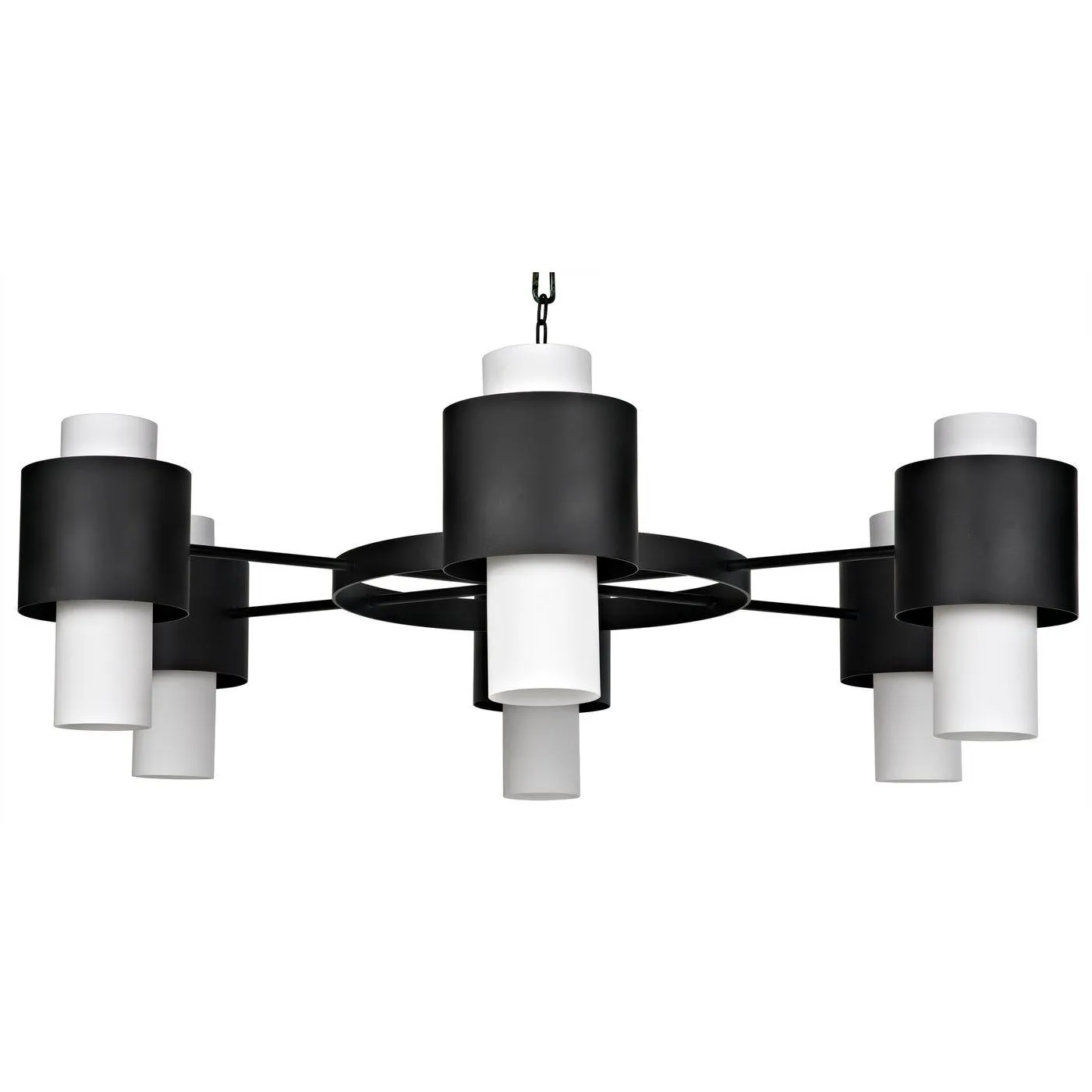 Socrates Chandelier, Steel with Black Finish