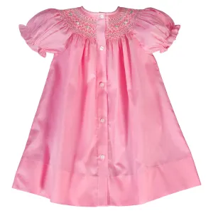Sofie Med. Pink English Smocked Front Button Bishop