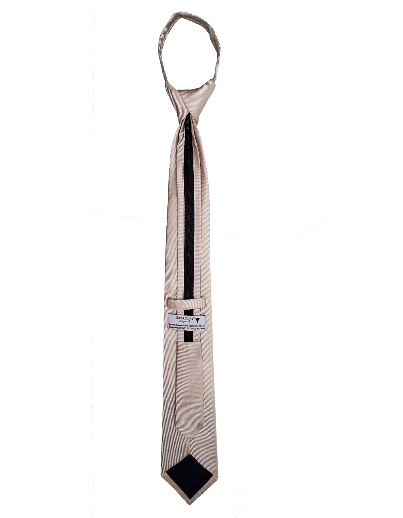 Solid Color Zipper Tie