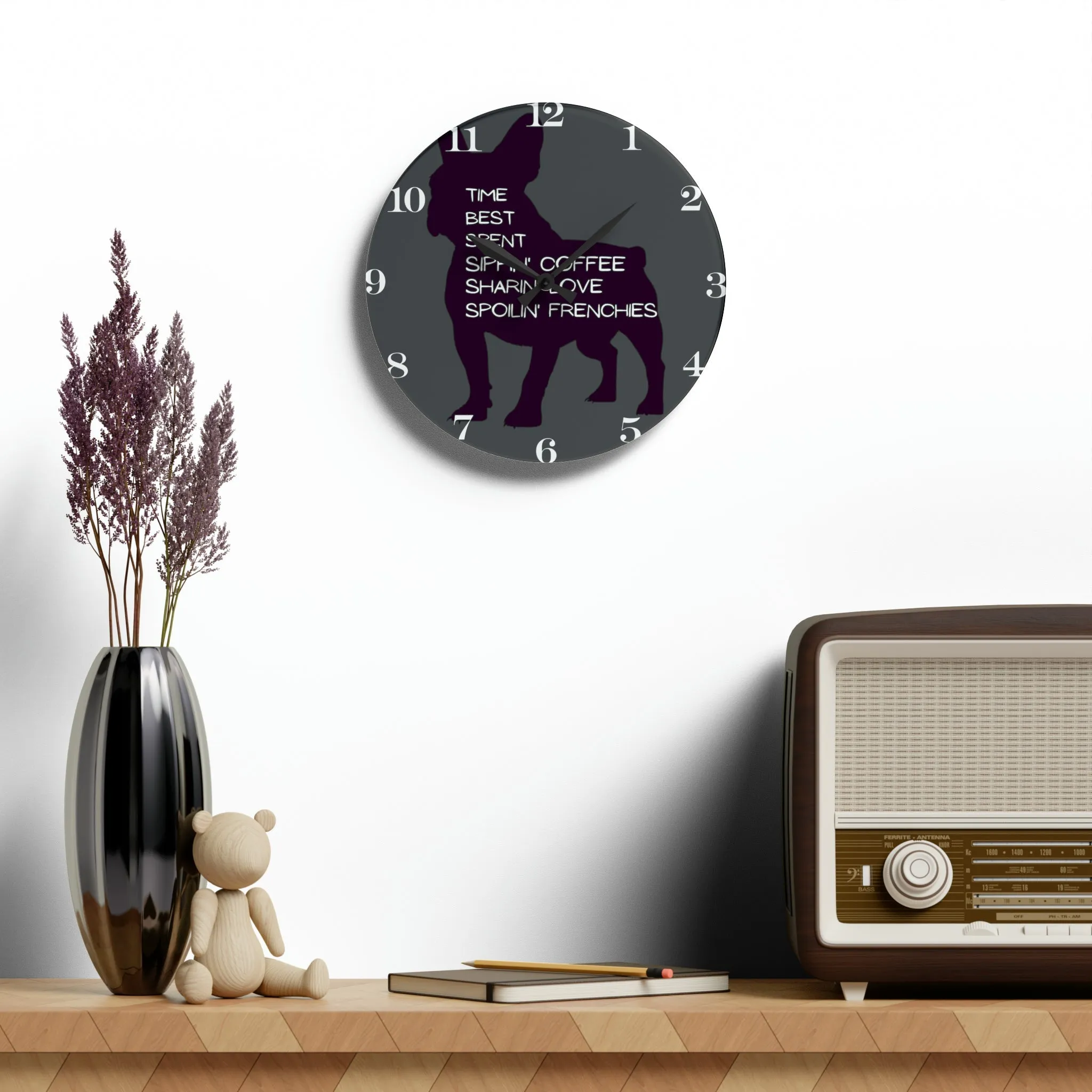 Spoilin' Frenchies Wall Clock
