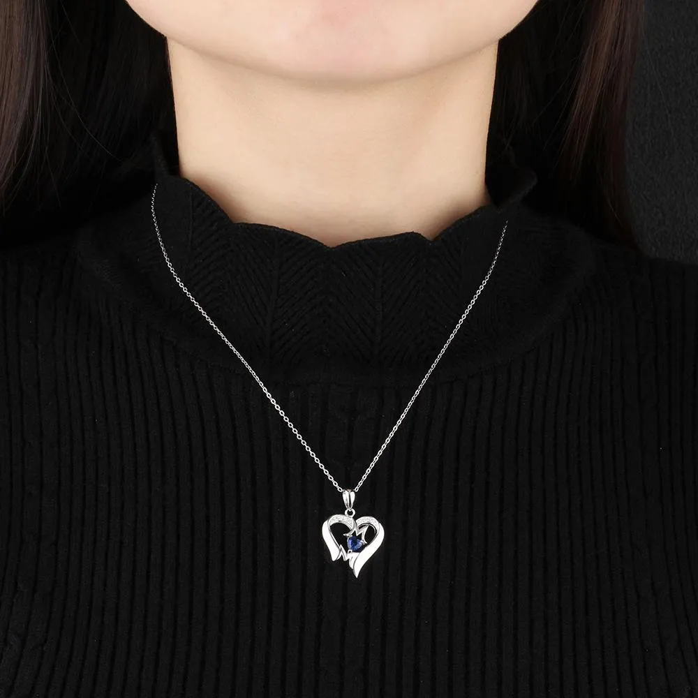 Sterling silver Mom necklace with 1 birthstone engraved
