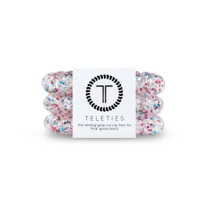 Teleties Party People Glitter Large Hair Ties Clear/Multi