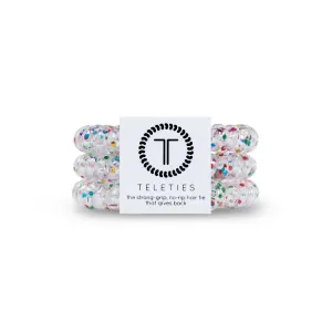 Teleties Party People Glitter Small Hair Ties Clear/Multi