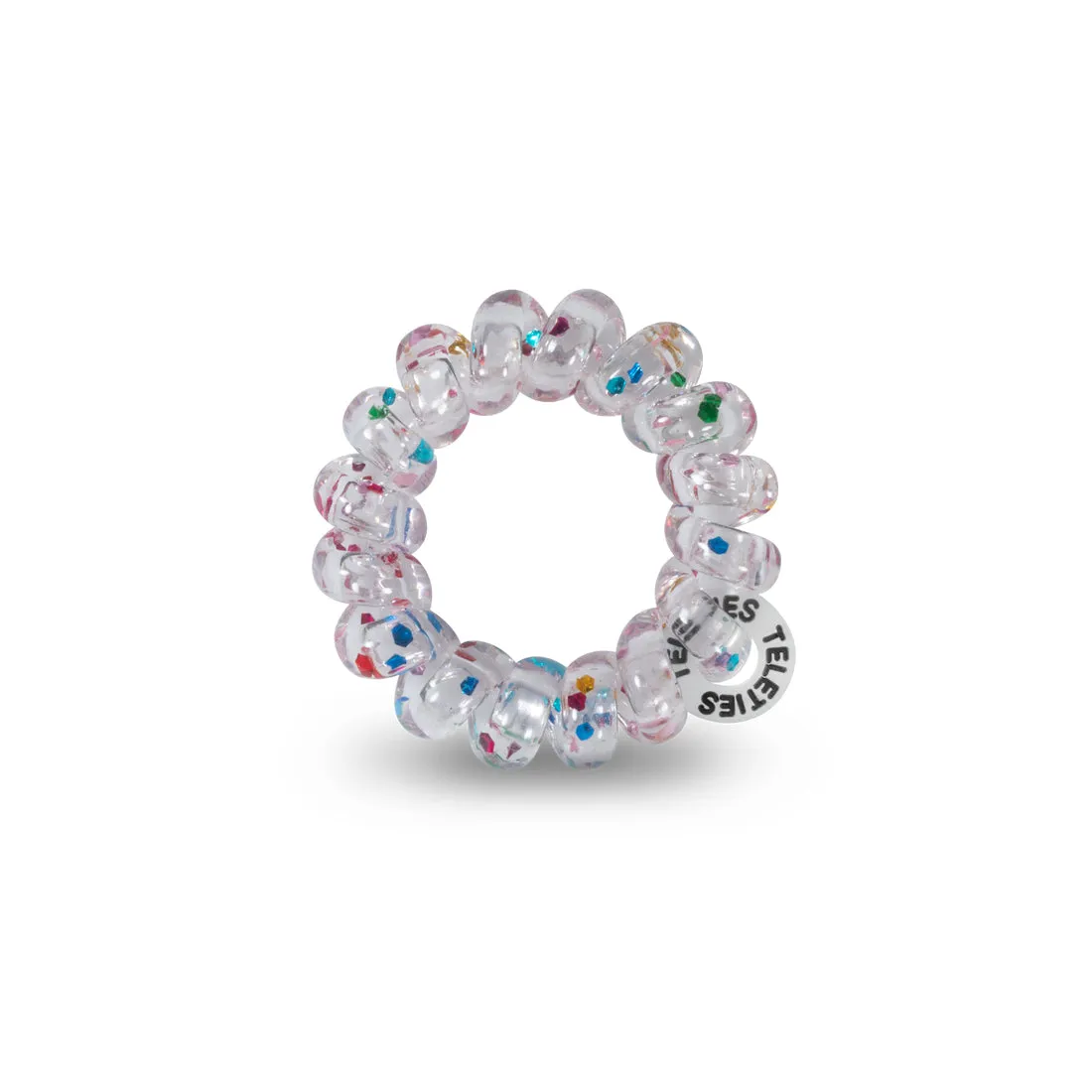 Teleties Party People Glitter Tiny Hair Ties Clear/Multi