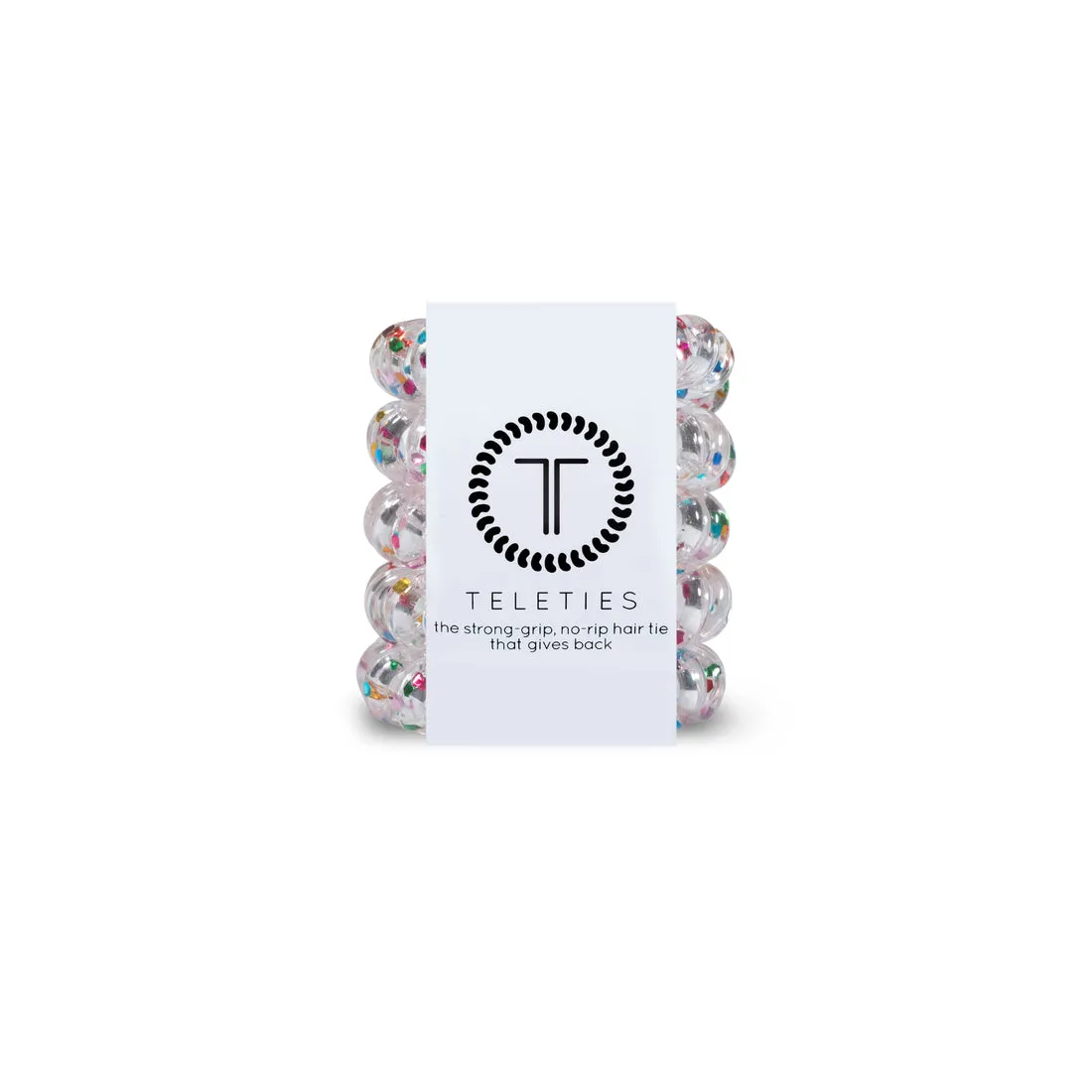 Teleties Party People Glitter Tiny Hair Ties Clear/Multi