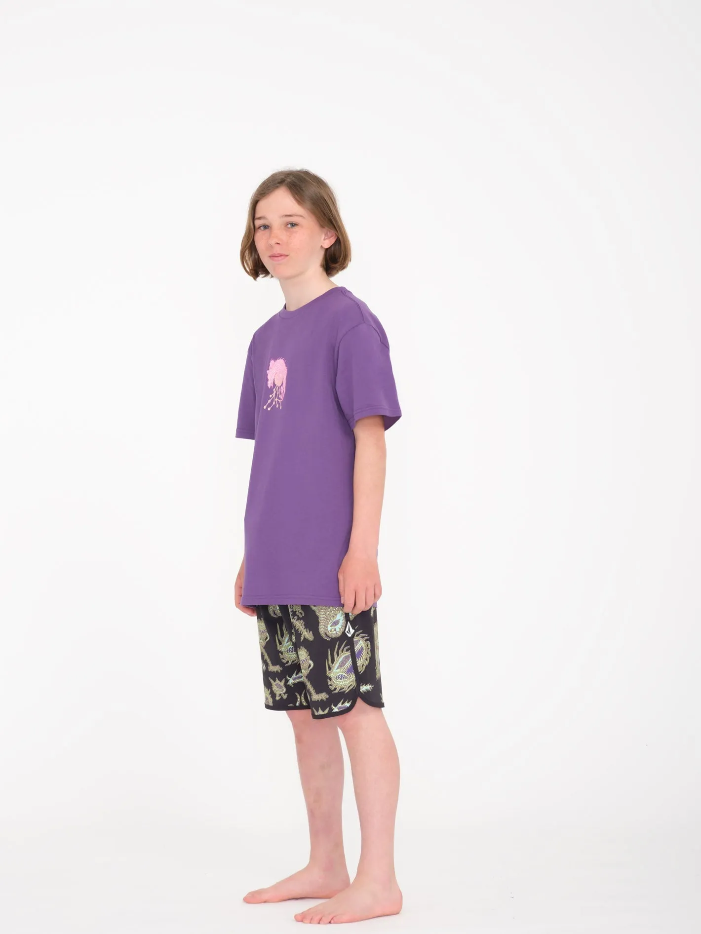 Tetsunori Mod Scallop Boardshort - BLACK - (KIDS)