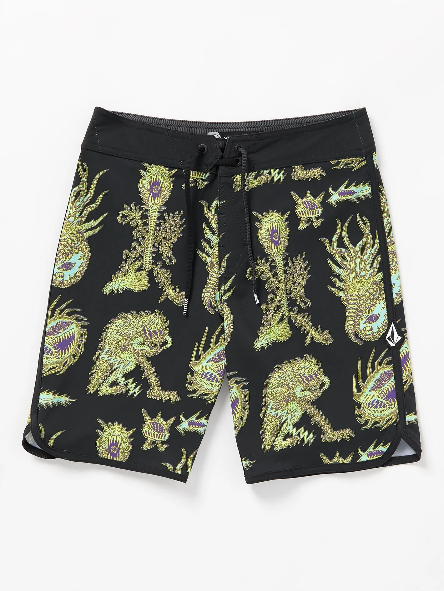 Tetsunori Mod Scallop Boardshort - BLACK - (KIDS)