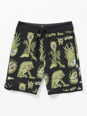 Tetsunori Mod Scallop Boardshort - BLACK - (KIDS)