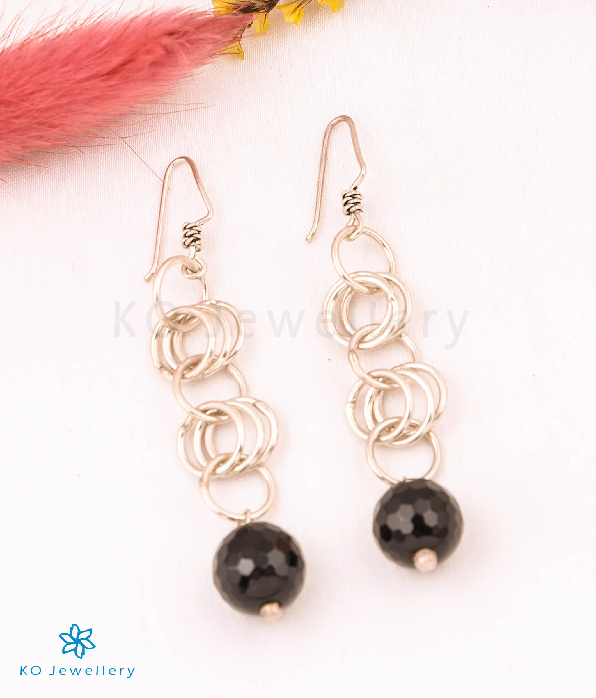 The Black Onyx Silver Gemstone Earring