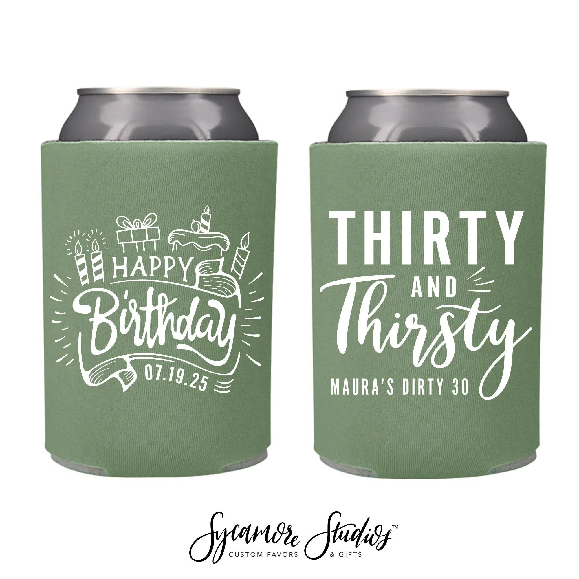 Thirty and Thirsty - Birthday Can Cooler #15R