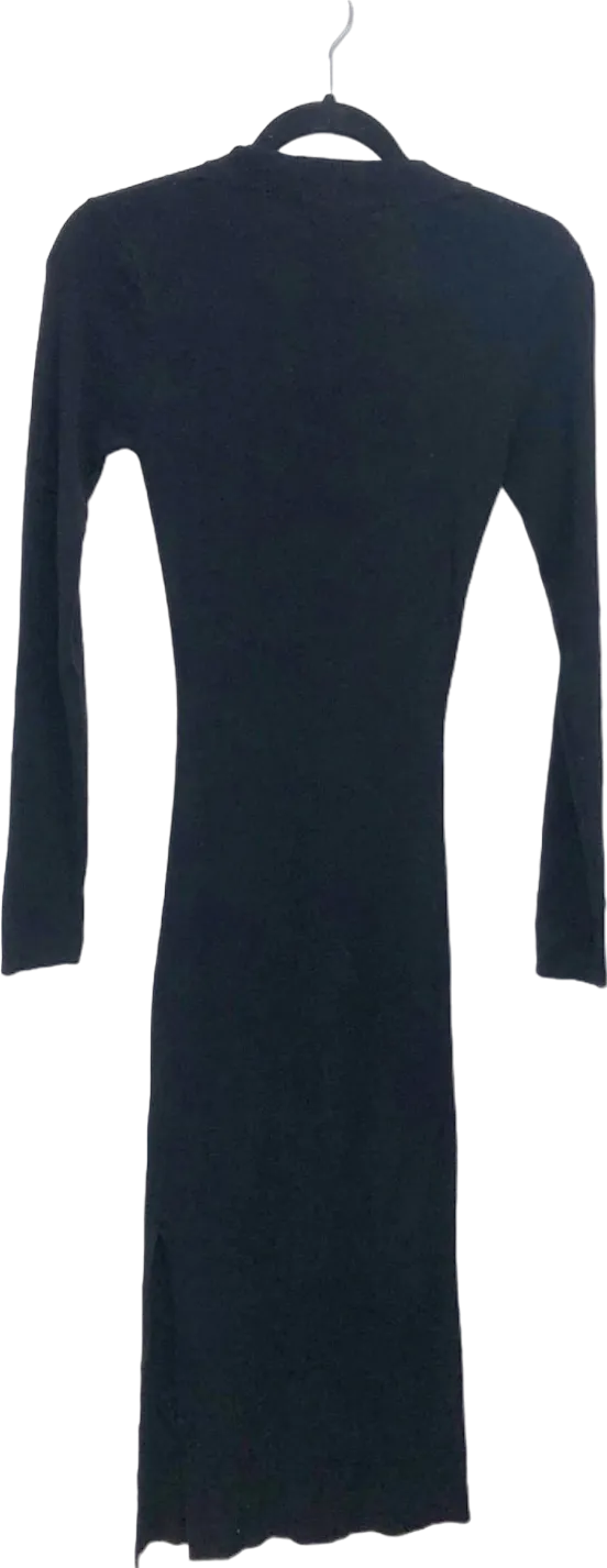 Threadbare Black Long Sleeve Knit Dress UK 8