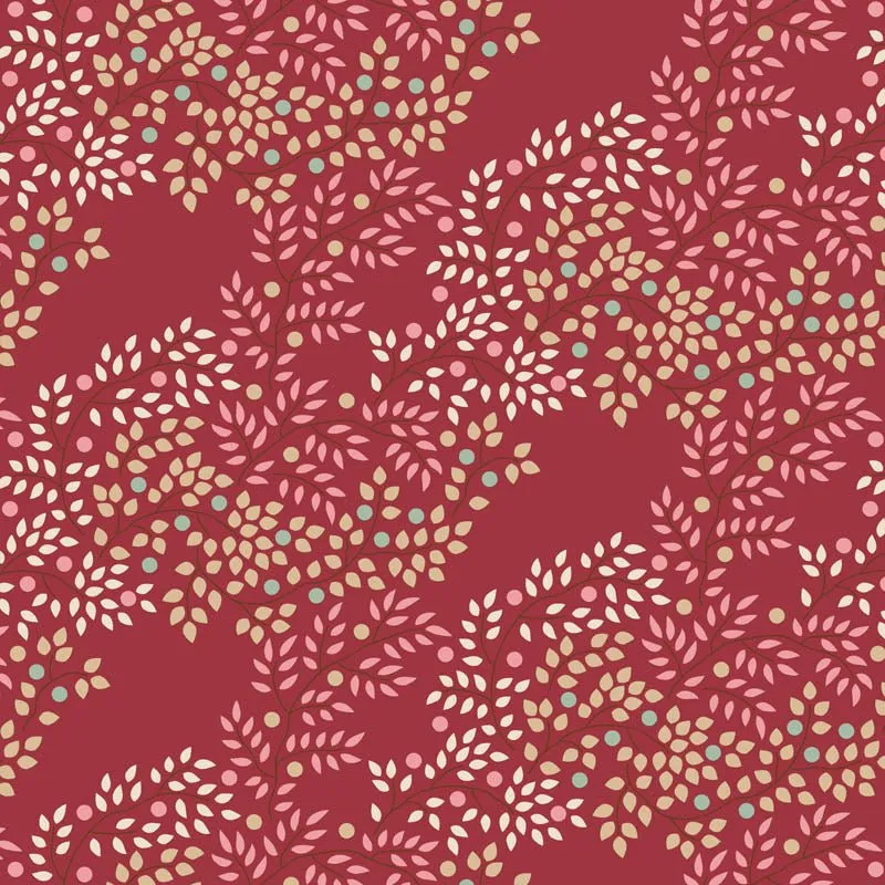 Tilda Creating Memories Fabric | Berrytangle | Burgundy