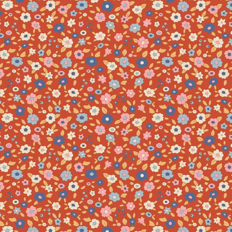 Tilda Creating Memories Fabric | Evie | Rust