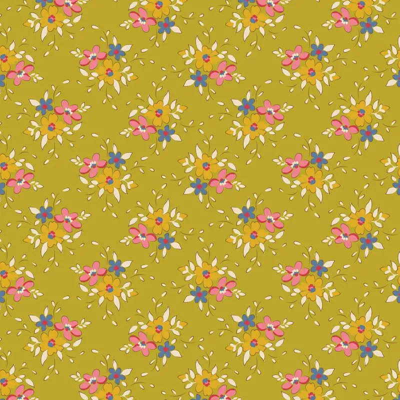 Tilda Creating Memories Fabric | Frida | Lime