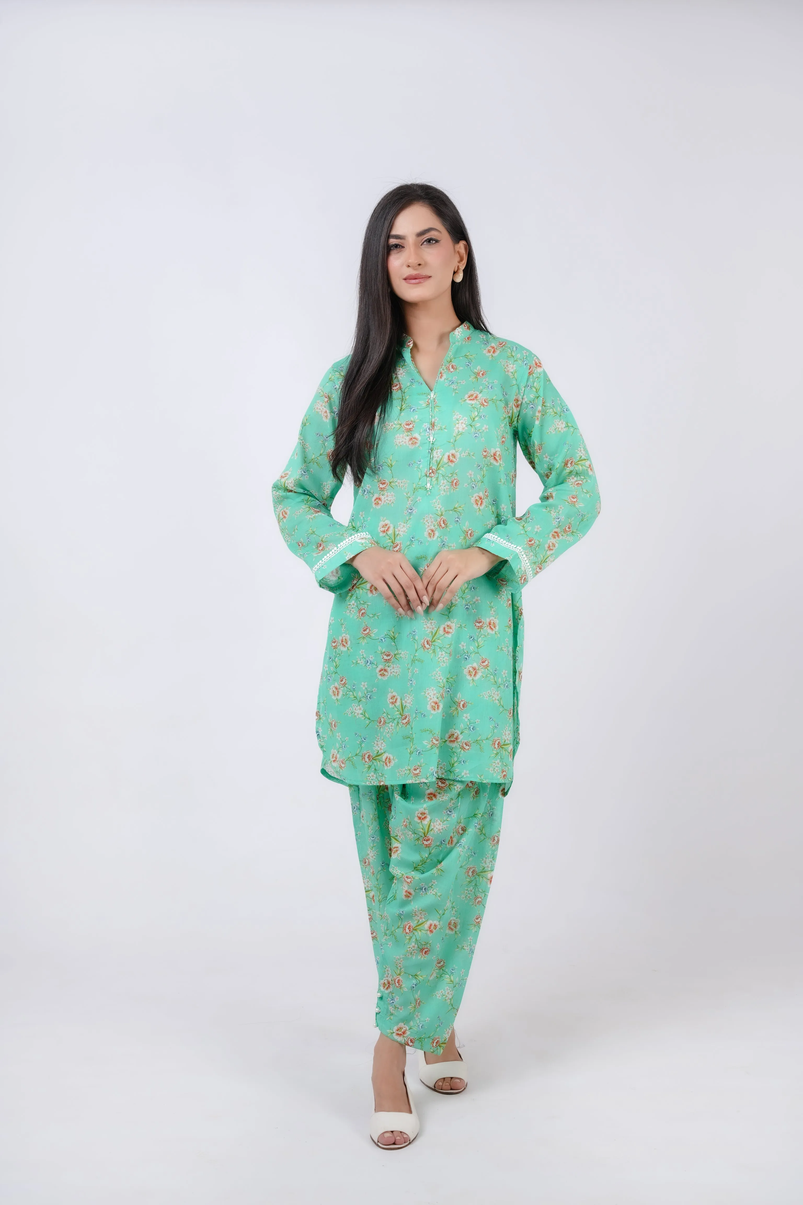 Timeless Green Digital Print Ensemble