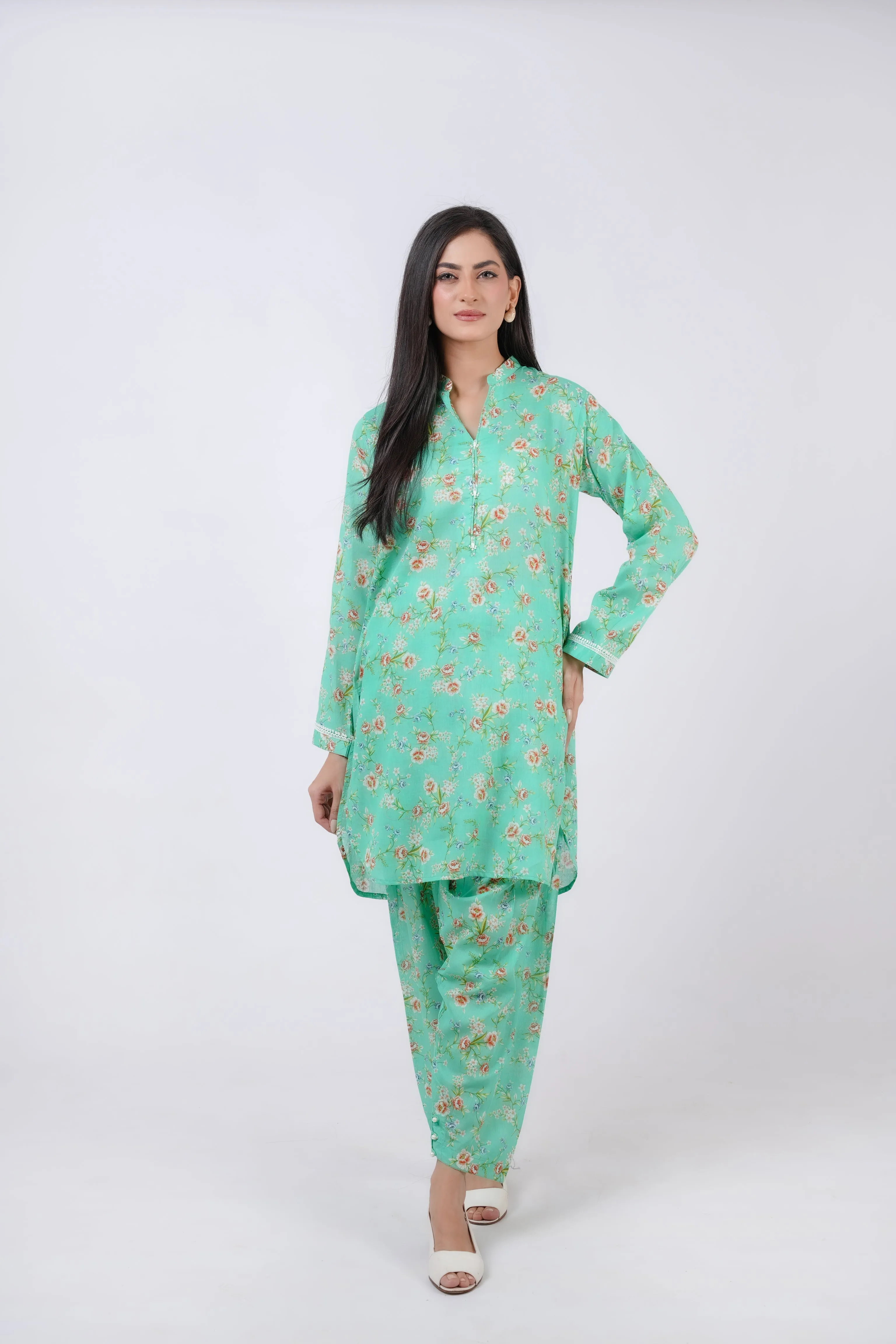 Timeless Green Digital Print Ensemble