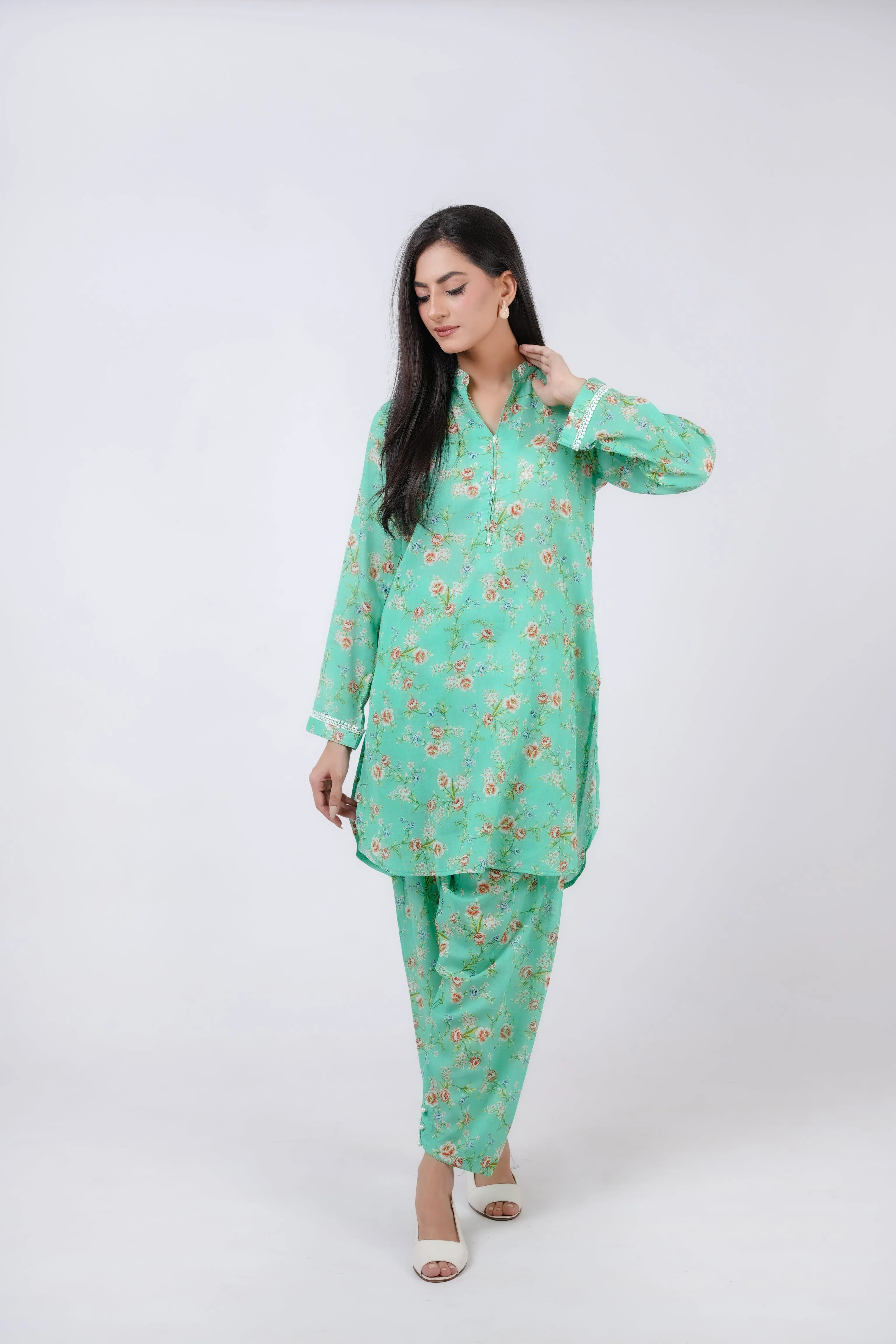 Timeless Green Digital Print Ensemble