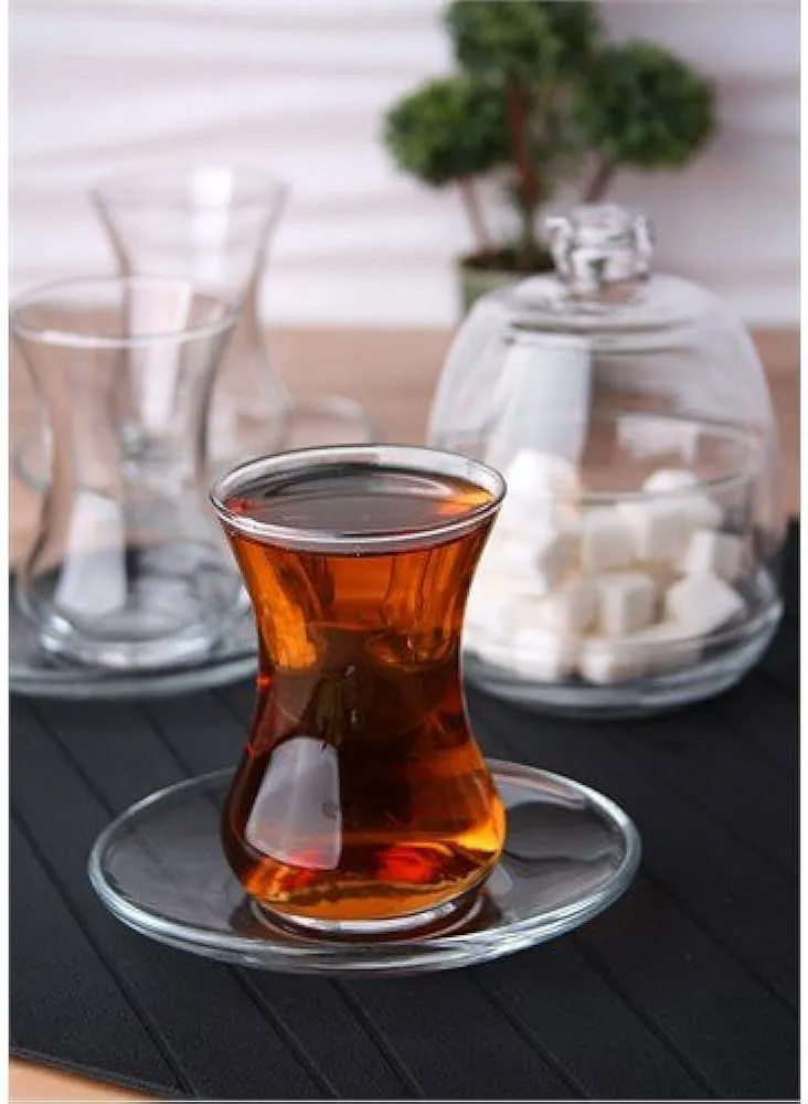 Traditional Turkish Tea Glasses | Set of 6