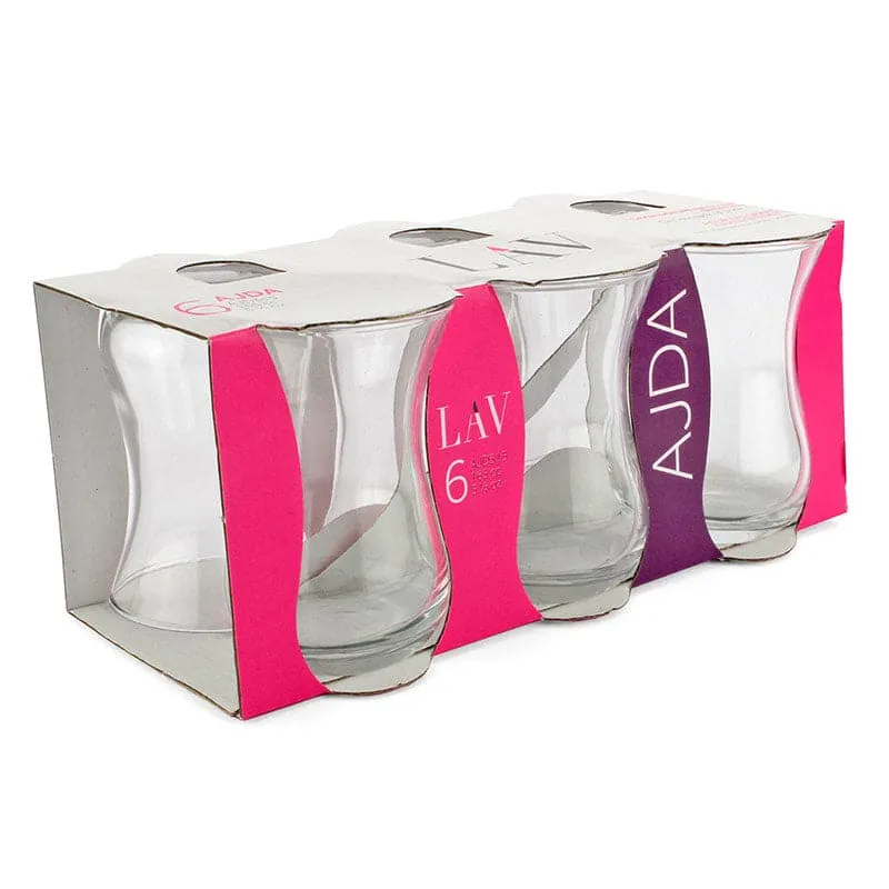 Traditional Turkish Tea Glasses | Set of 6