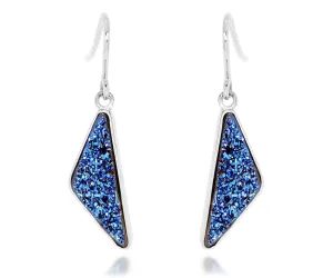 Triangle Blue Druzy Earrings