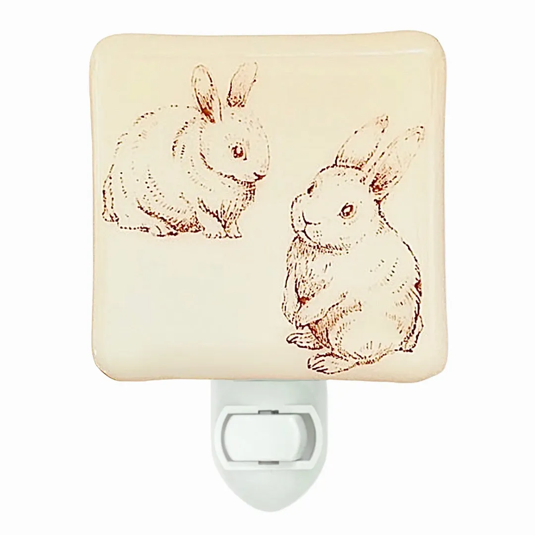 Two Bunnies Sketch Night Light