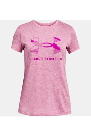 Under Armour Girls' UA Graphic Twist Big Logo Short Sleeve