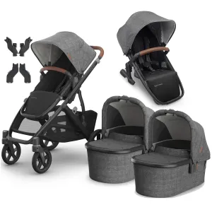 Uppababy Vista V3 Twin Pram in Greyson