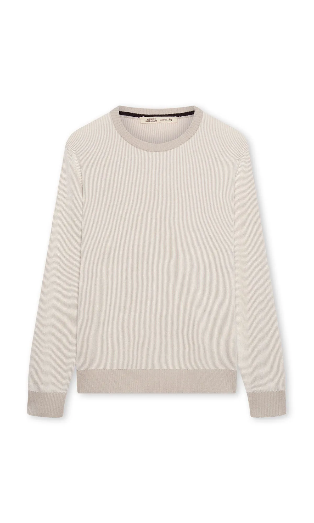 VANISE COTTON SILK CREW NECK SWEATER - DUNE