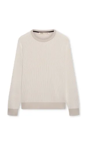 VANISE COTTON SILK CREW NECK SWEATER - DUNE