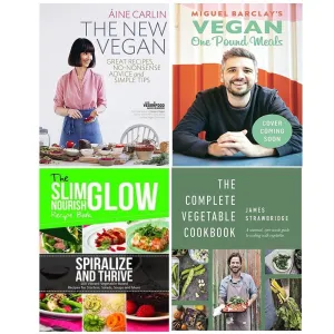 Vegan One Pound Meals,New Vegan,Spiralize Thrive,Vegetable Cookbook (HB) 4 Books Set