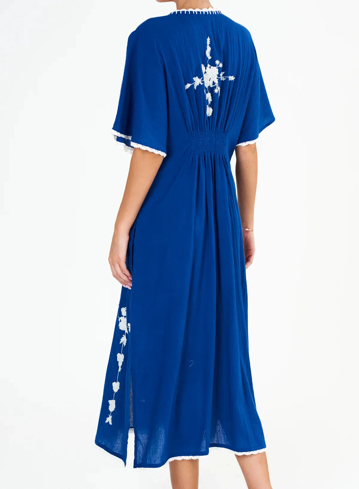 VELA EMBROIDERED KAFTAN DRESS