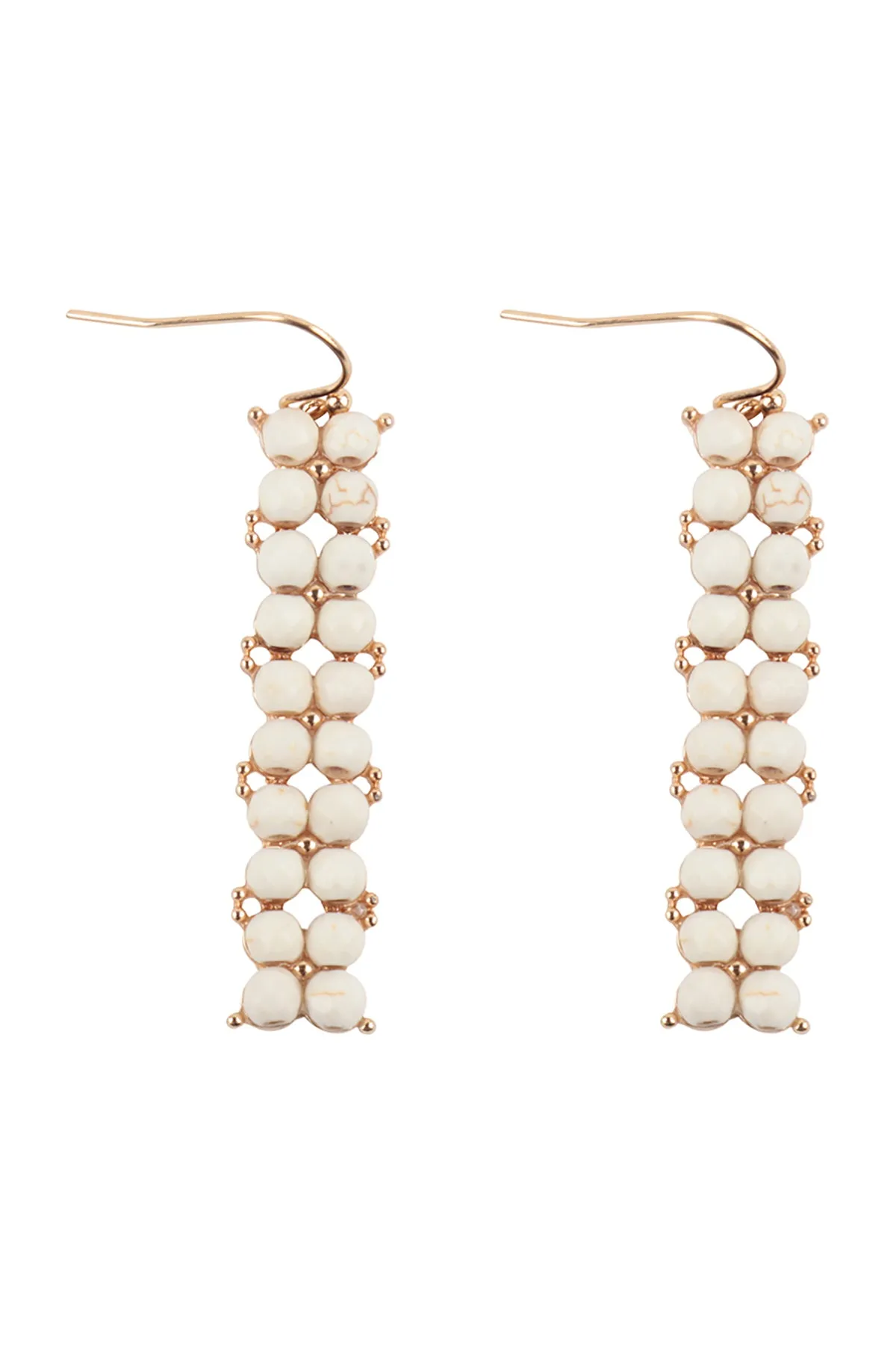 VERTICAL BAR SEMI STONE DROP EARRINGS