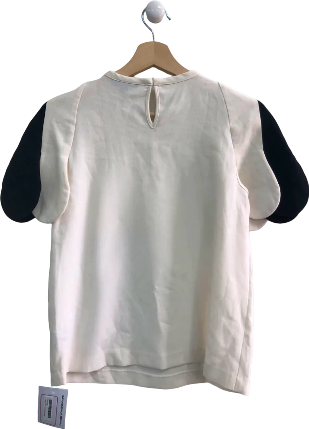 Victoria Beckham X TARGET White/Black SCALLOP Short Sleeve Top UK XS