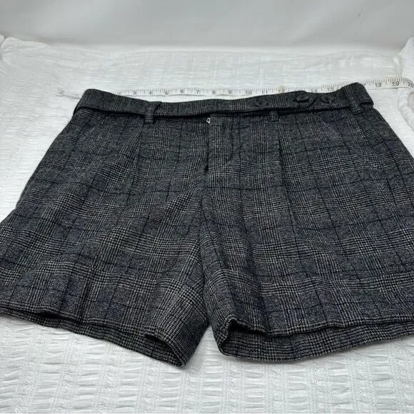 Vince Charcoal Check Pattern Shorts- Size 10