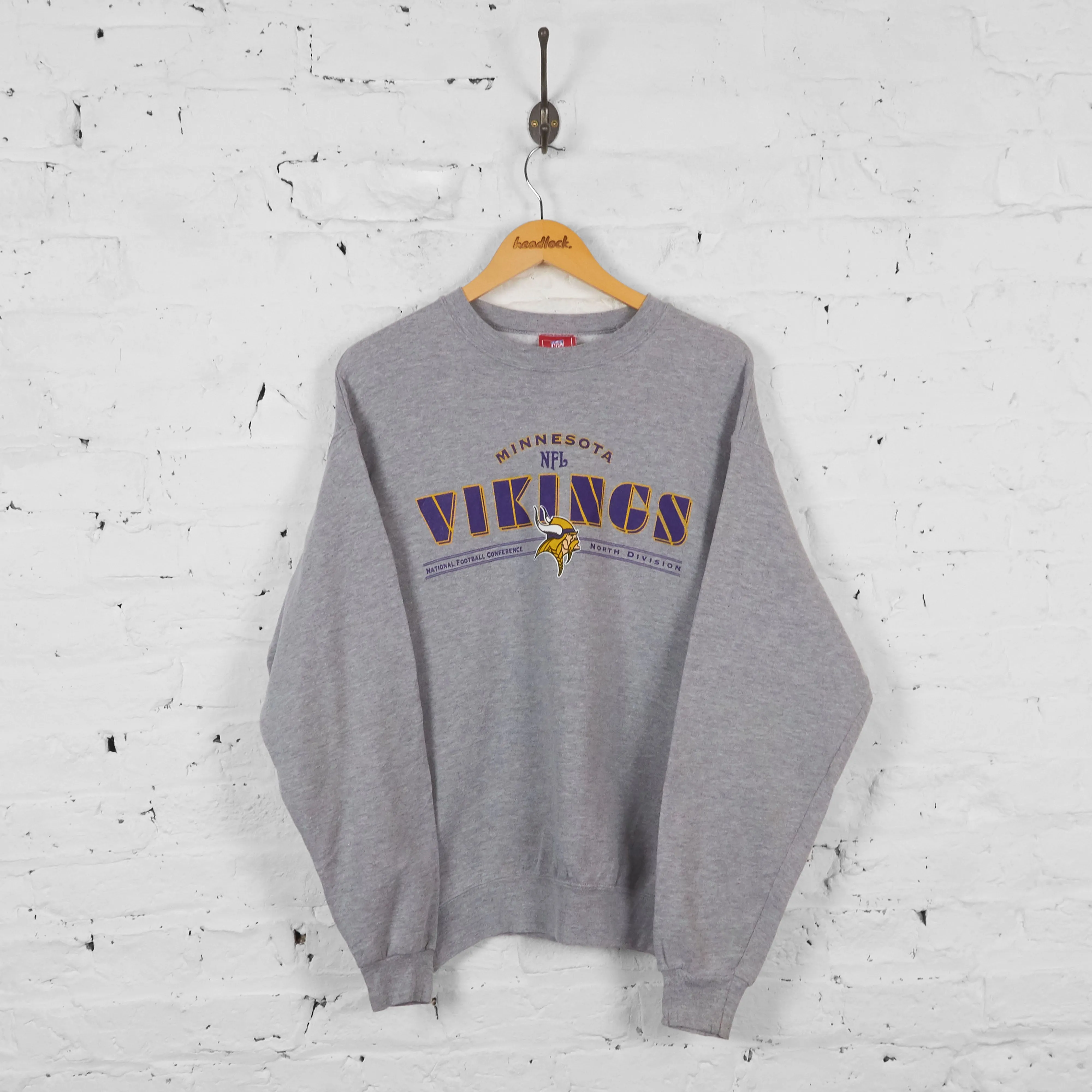 Vintage Youth NFL Minnesota Vikings Sweatshirt - Grey - Youth XL
