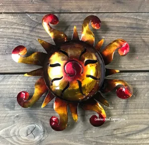 Wall Hanging Metal Sun 9"  MTS9007