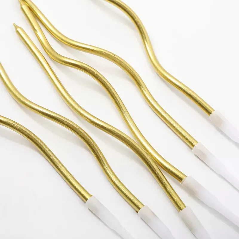 WAVY METALLIC BIRTHDAY CANDLES 6PCS