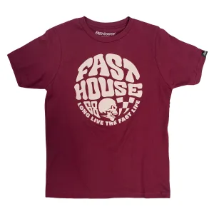Waxed Youth Tee - Maroon