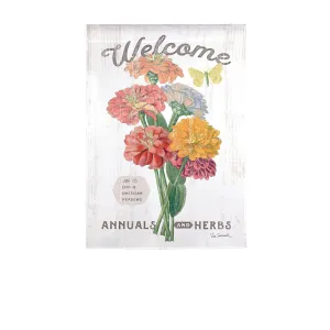 Welcome Zinnias Garden Strie Flag,14t10310