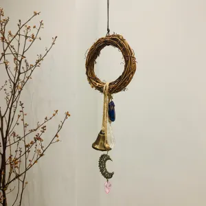 Witch bells crystal moon pendant Home Banish Evil door hanging Gothic jewelry witches bells home protection Pagan wicca decor gi