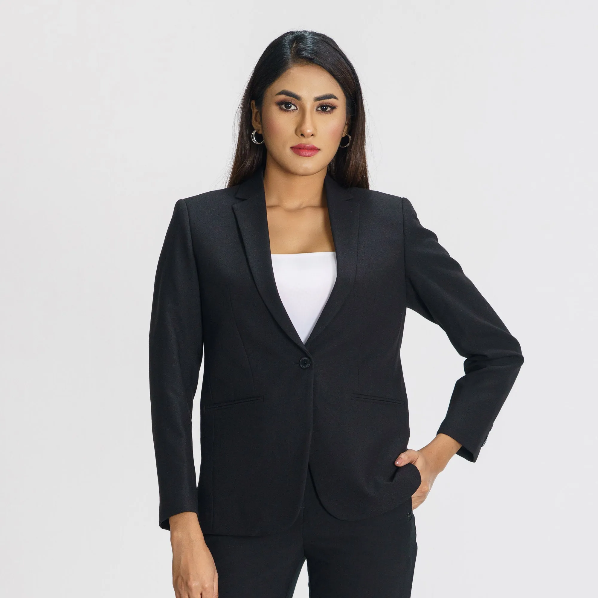 Womens Black Slim Fit Blazer
