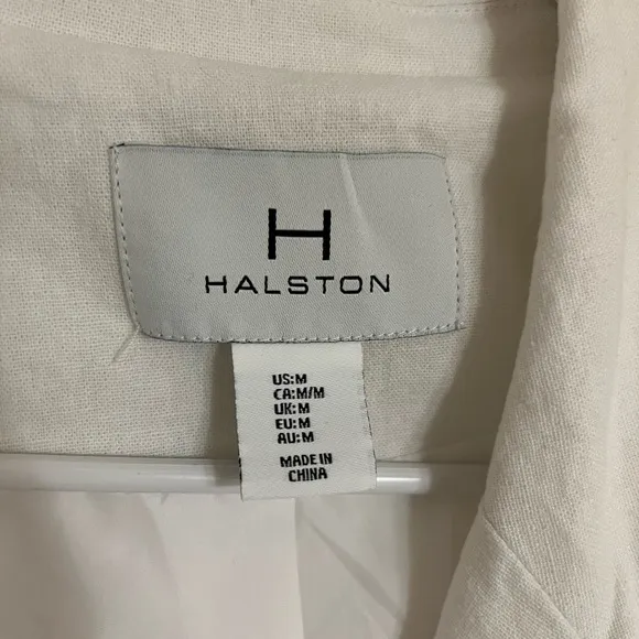 Women’s Halston White Linen Blazer Sz Medium