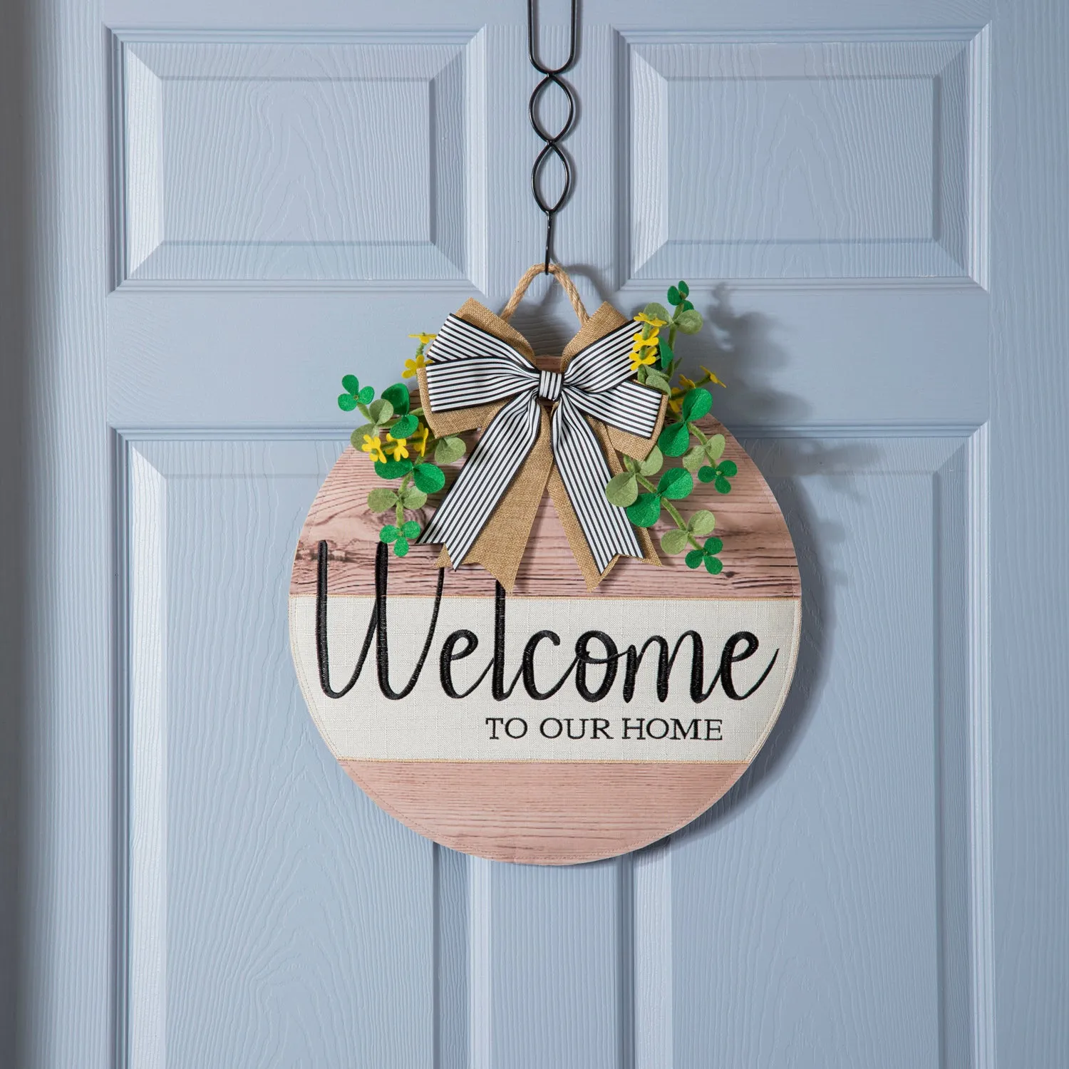Wood Grain Welcome Door Décor,2dhb2371