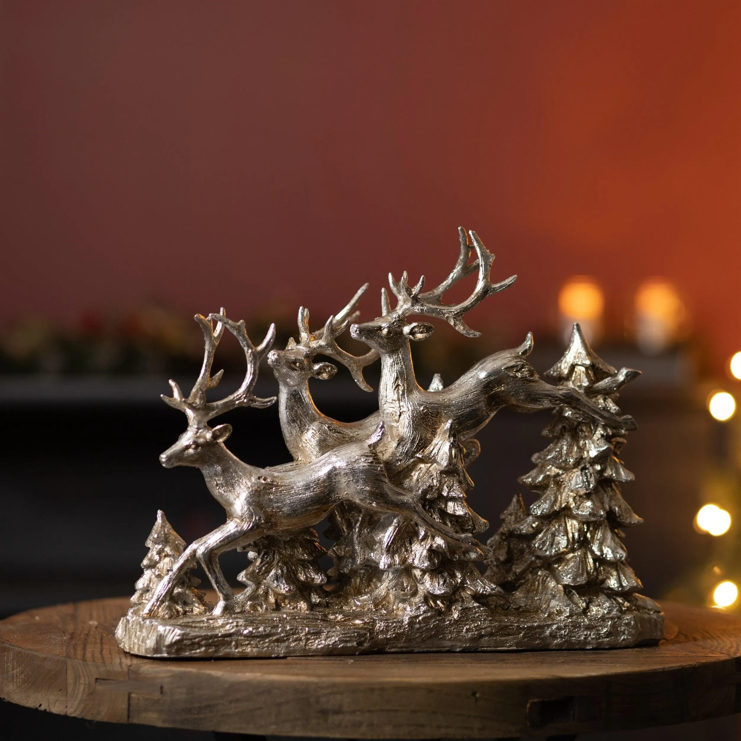 Woodland Deer and Trees Display 15.5"L