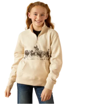 YOUTH ARIAT 1/4 ZIP PASTURE HOODIE