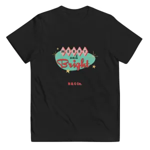 Youth Retro Merry And Bright jersey t-shirt